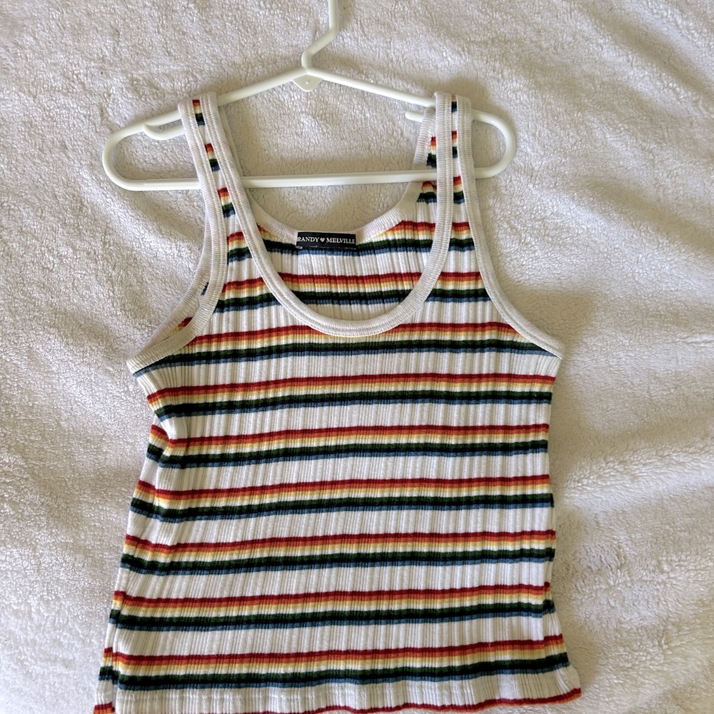 Brandy Melville striped multicolored tank!